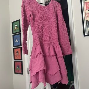 NWT free people mini dress open back - long sleeve